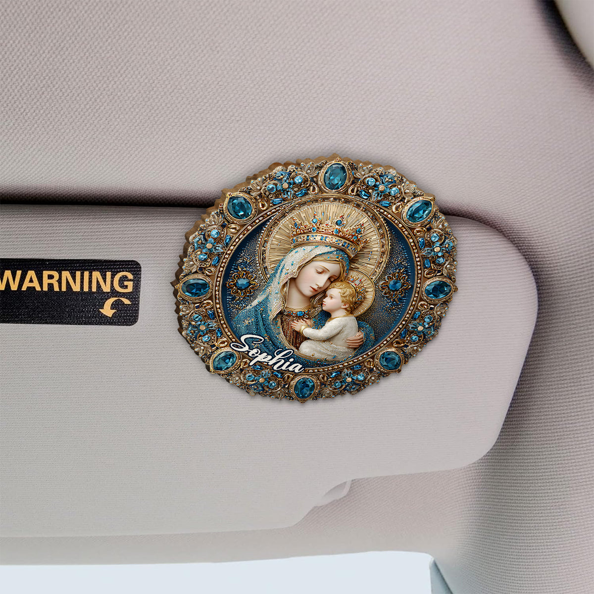 Plein de grâce - Clip de pare-soleil de voiture personnalisé en forme chrétienne