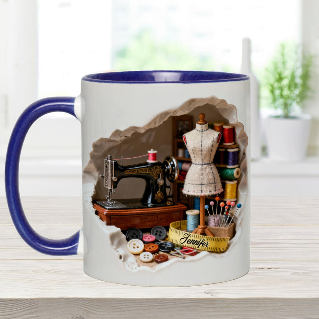 Mug miniature personnalisé « Love Sewing »