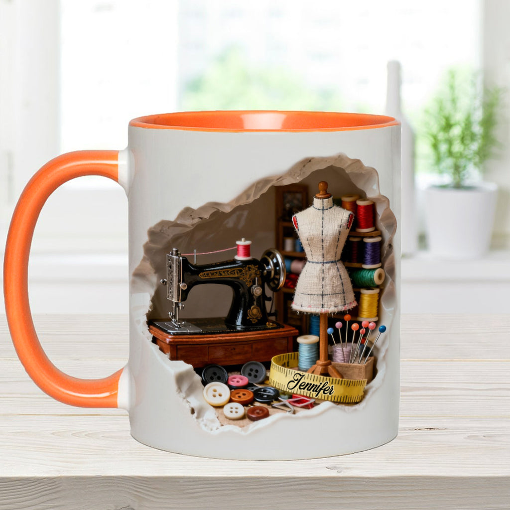 Mug miniature personnalisé « Love Sewing »