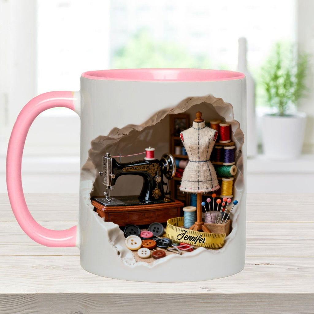Mug miniature personnalisé « Love Sewing »