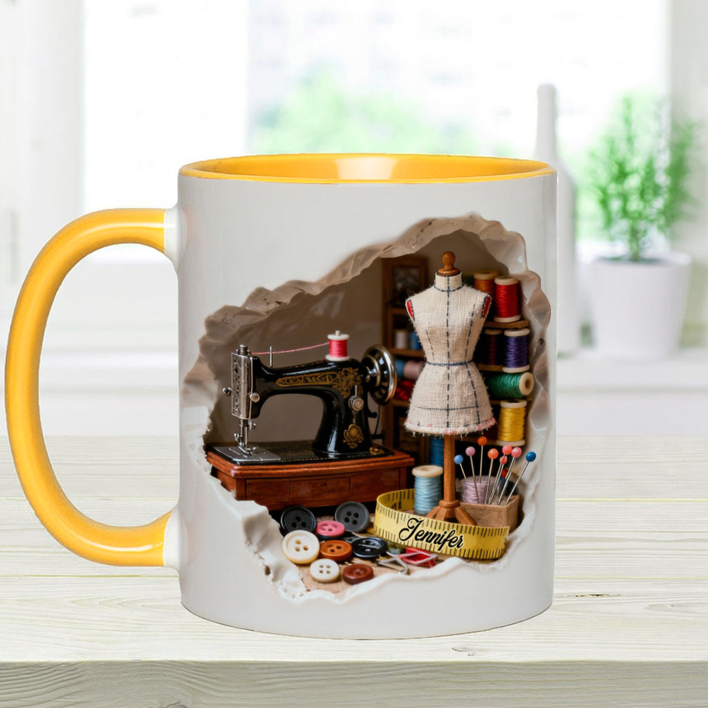 Mug miniature personnalisé « Love Sewing »