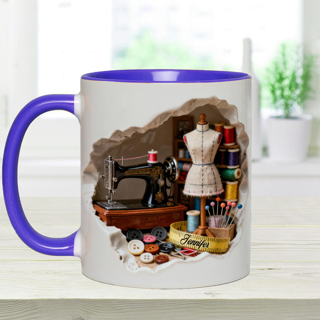 Mug miniature personnalisé « Love Sewing »