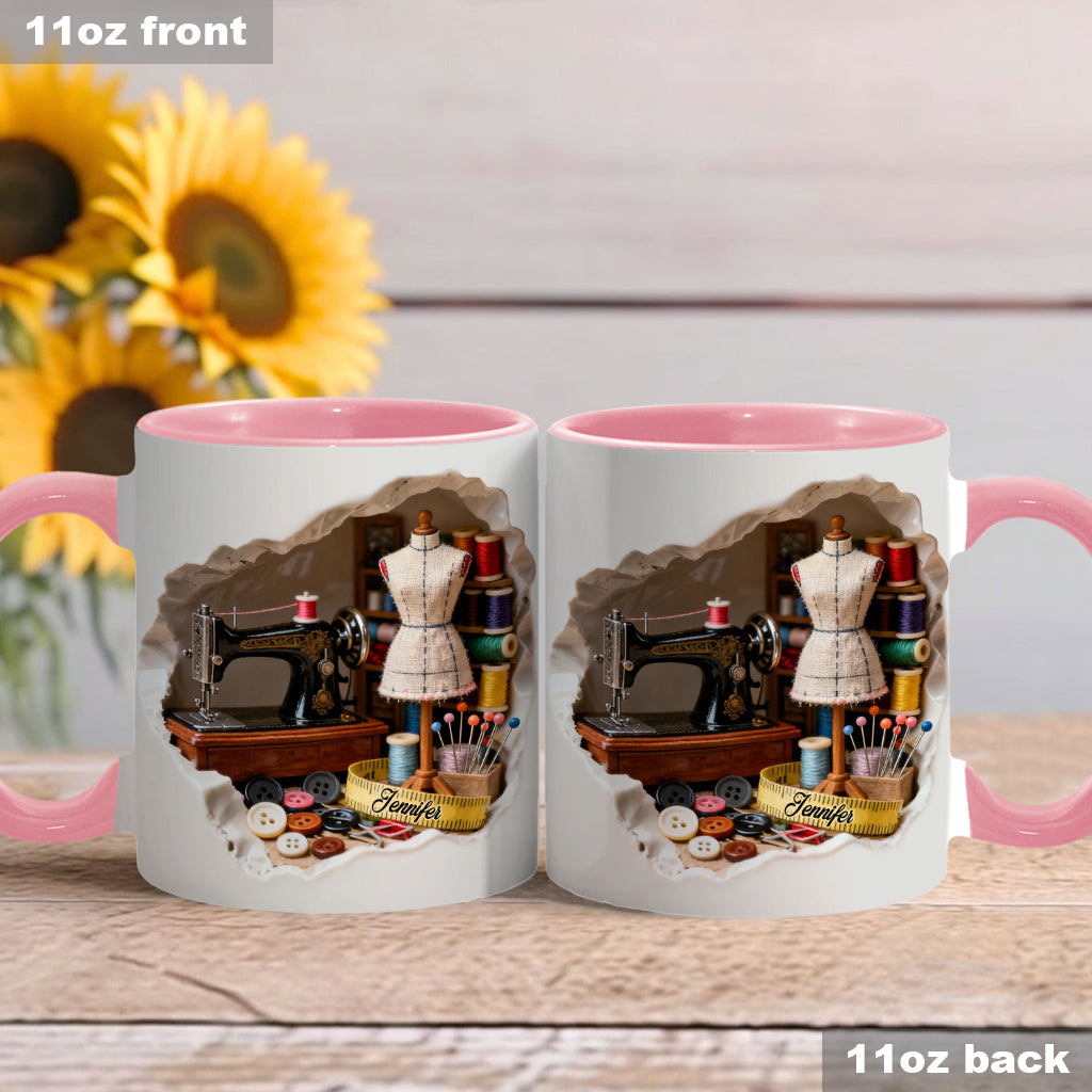Mug miniature personnalisé « Love Sewing »