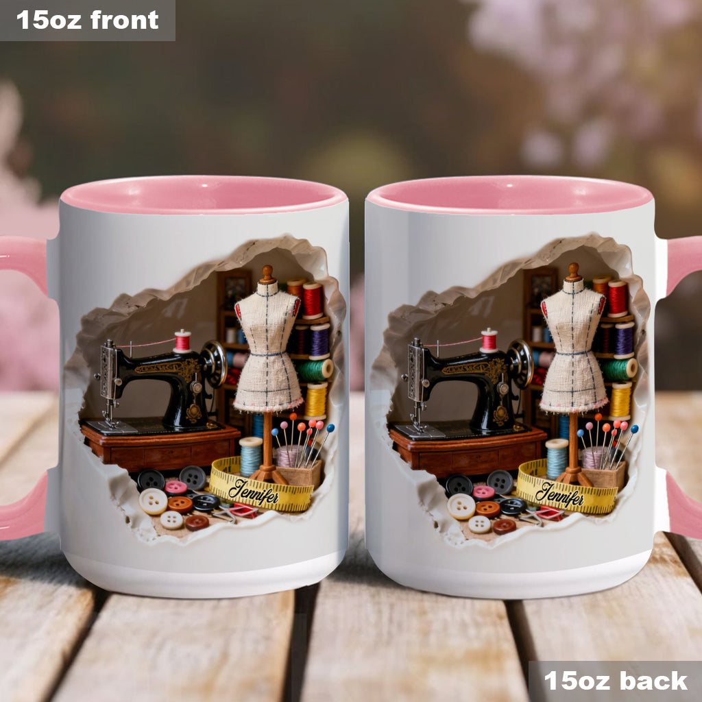 Mug miniature personnalisé « Love Sewing »