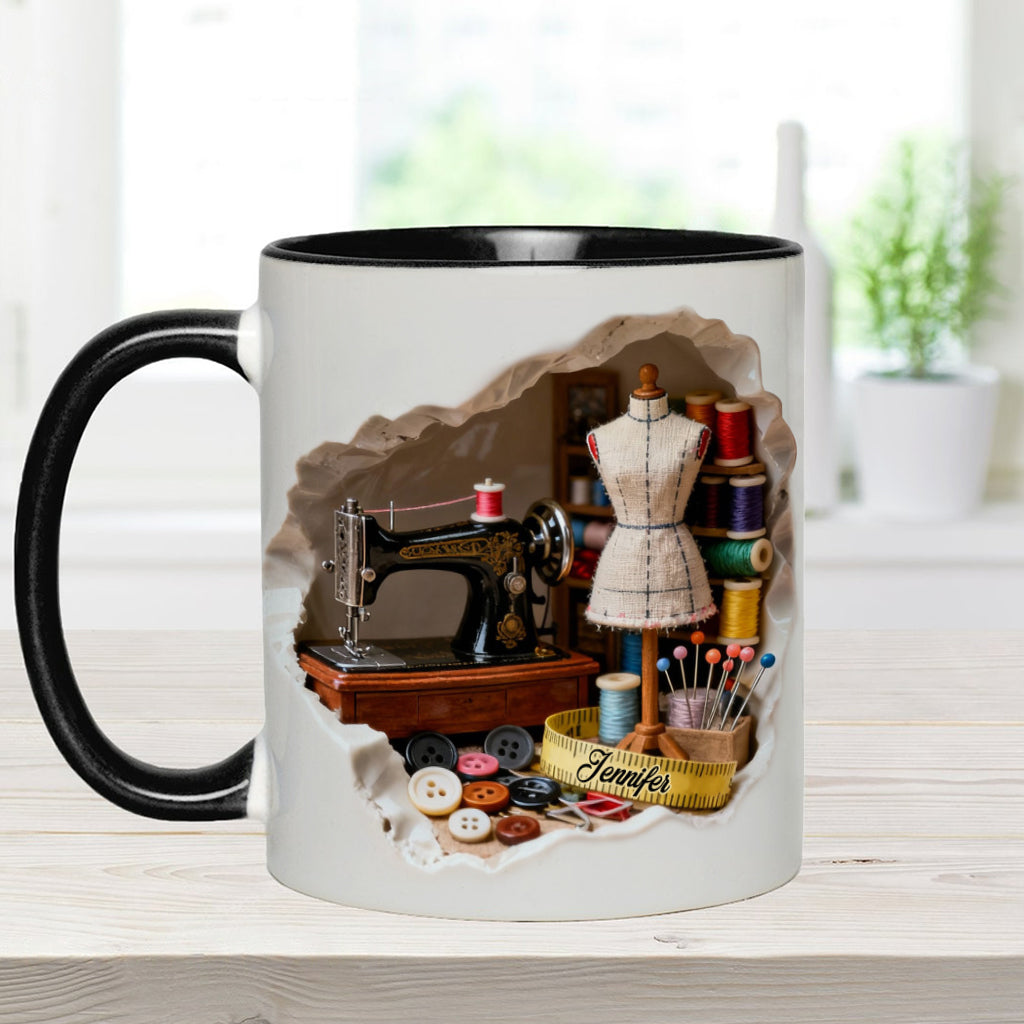 Mug miniature personnalisé « Love Sewing »