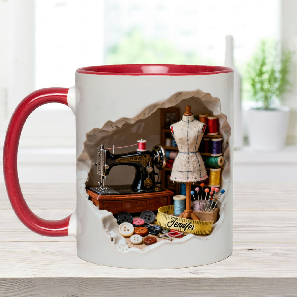 Mug miniature personnalisé « Love Sewing »