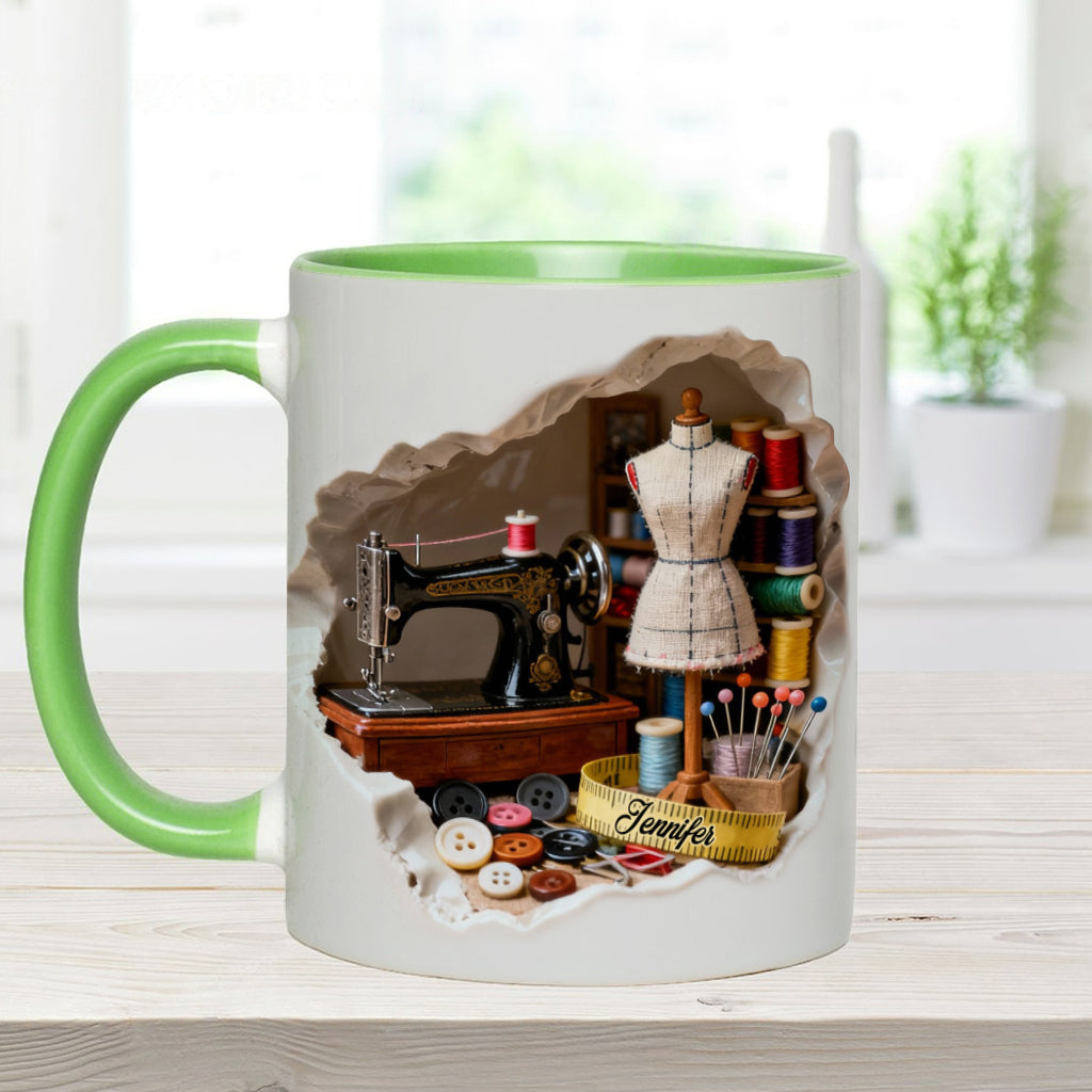 Mug miniature personnalisé « Love Sewing »