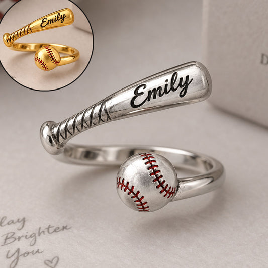 Amour Softball, Baseball - Bague Ajustable Personnalisée