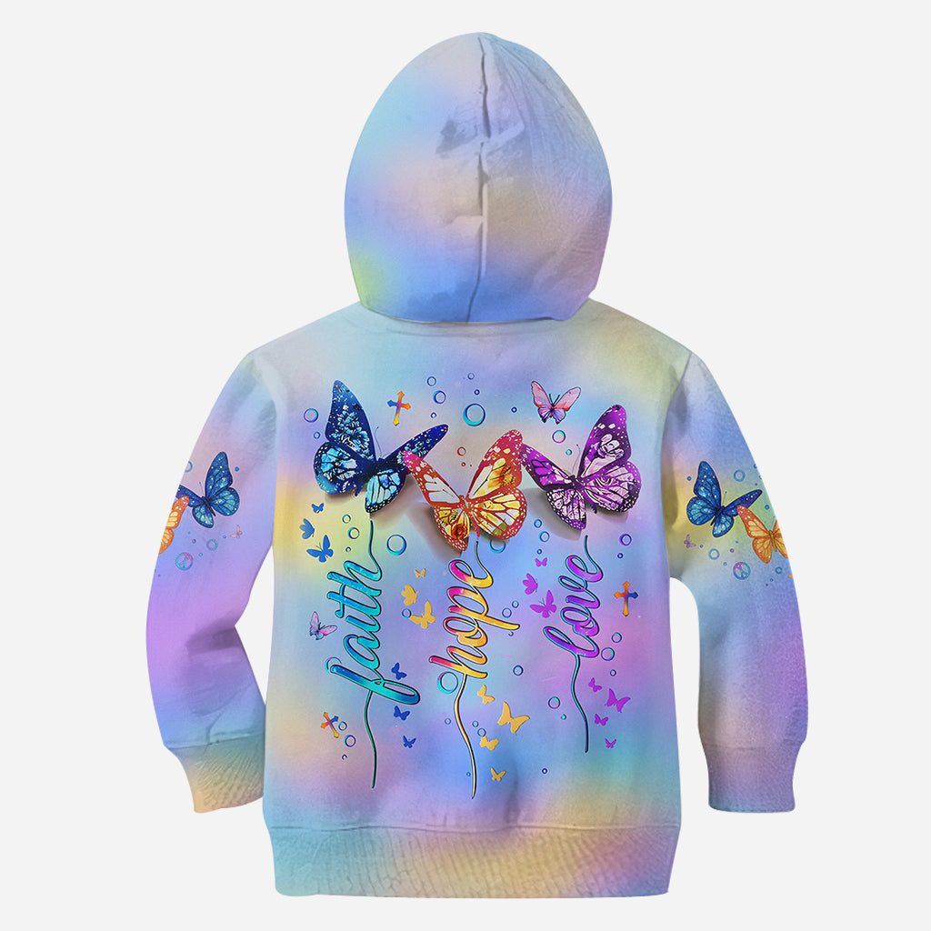 Fath Hope Love - Personalized Butterfly All Over Shirt