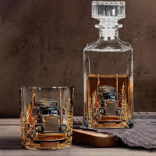Meilleur chauffeur routier - Coffret carafe à whisky personnalisée pour routier