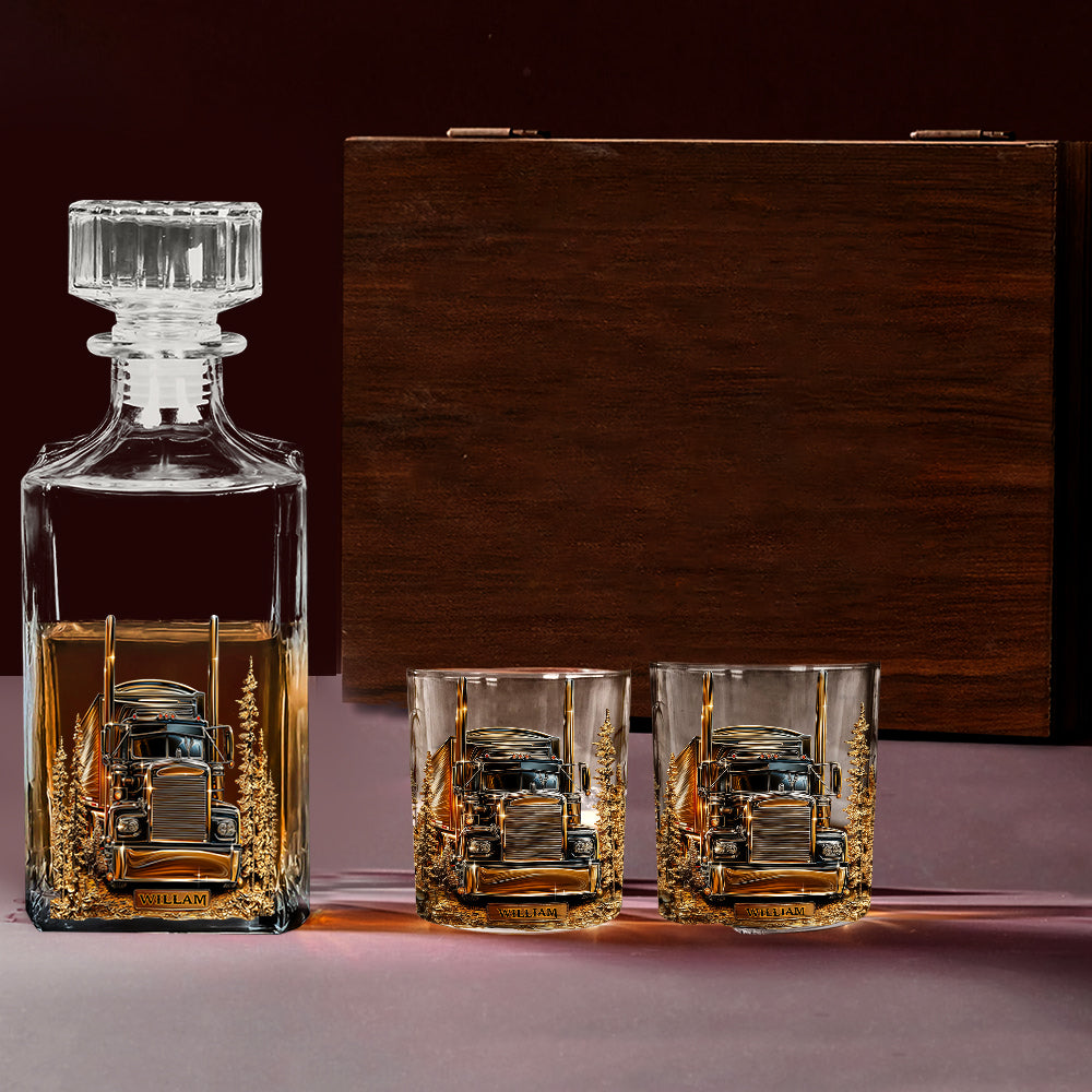 Meilleur chauffeur routier - Coffret carafe à whisky personnalisée pour routier