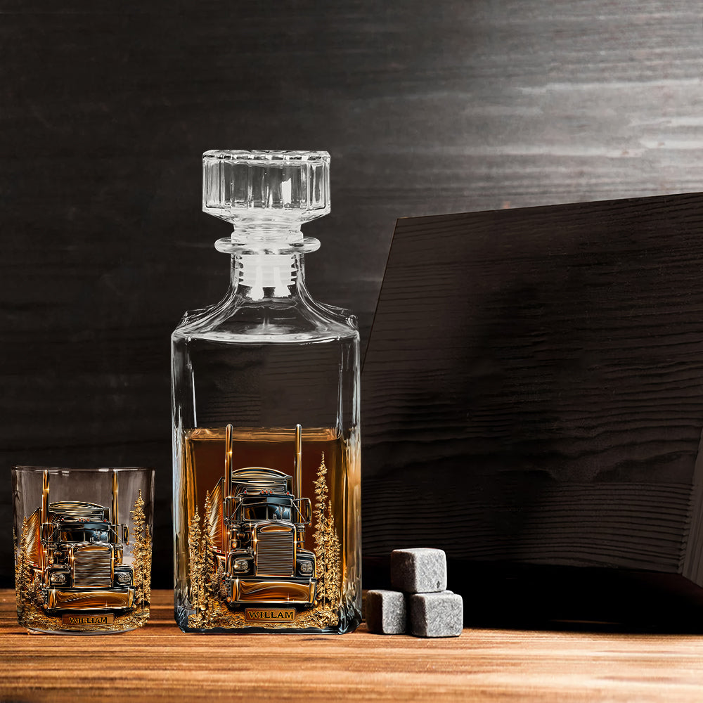 Meilleur chauffeur routier - Coffret carafe à whisky personnalisée pour routier