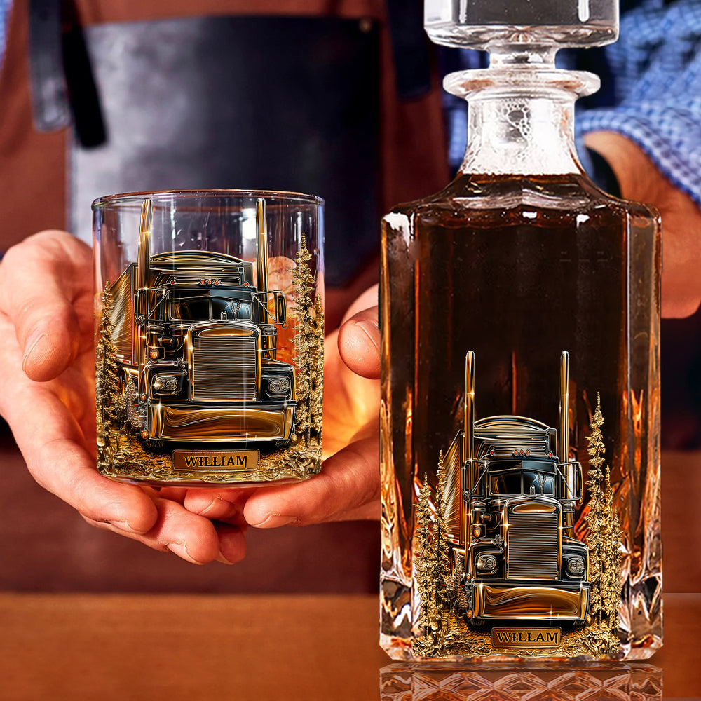 Meilleur chauffeur routier - Coffret carafe à whisky personnalisée pour routier