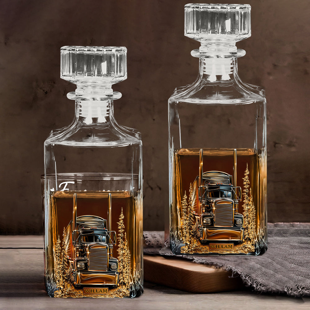 Meilleur chauffeur routier - Coffret carafe à whisky personnalisée pour routier