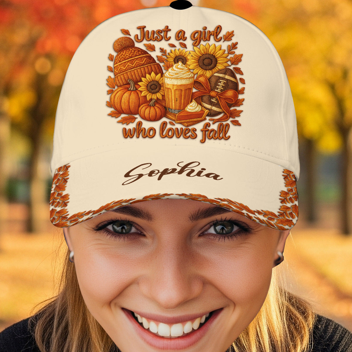 Juste une fille qui aime l'automne - Casquette classique d'automne personnalisée