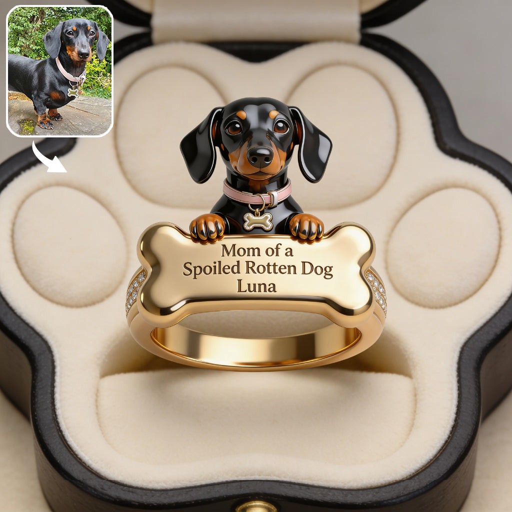 Bague Ajustable en Forme - Chien Personnalisé Amour Éternel