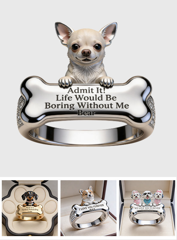 Bague Ajustable en Forme - Chien Personnalisé Amour Éternel
