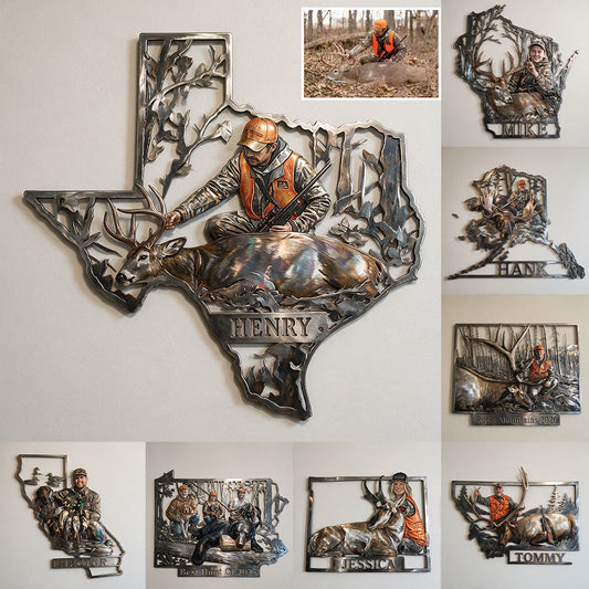 Plaque Métallique de Chasse État US - Plaque Métallique Découpée Personnalisée en 3D