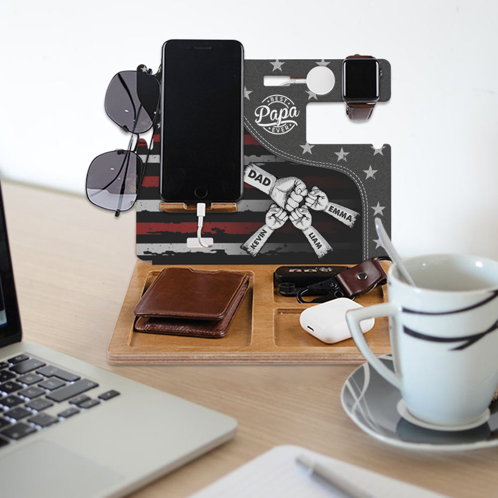 Fist Bump Daddy Grandpa - Personalized Father Docking Station