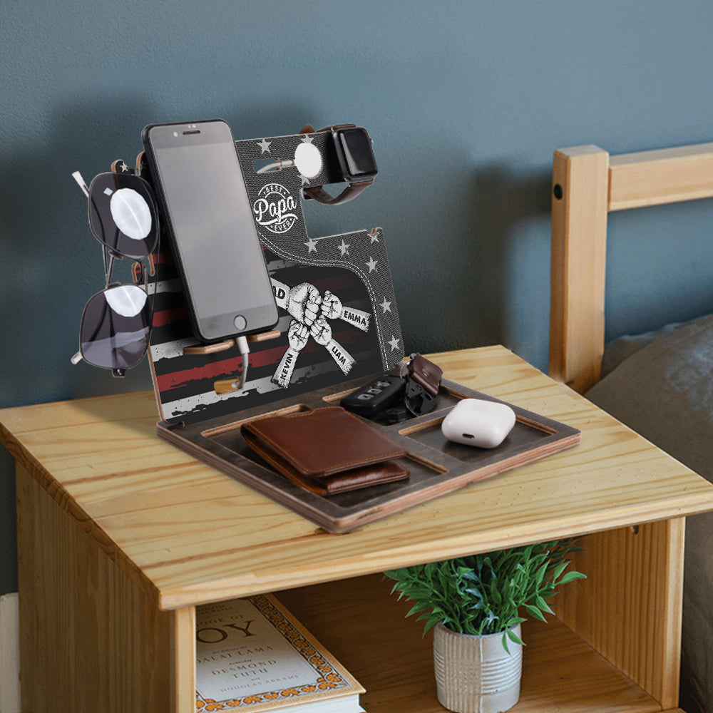 Fist Bump Daddy Grandpa - Personalized Father Docking Station