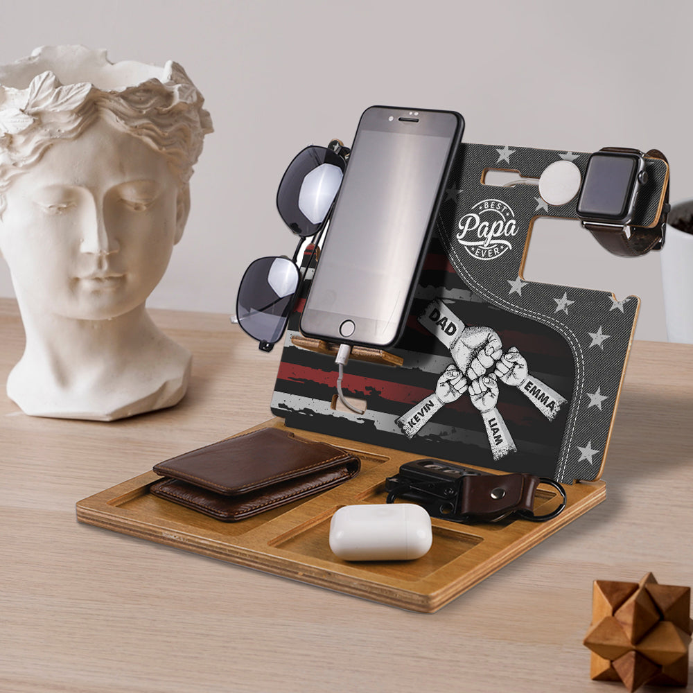 Fist Bump Daddy Grandpa - Personalized Father Docking Station