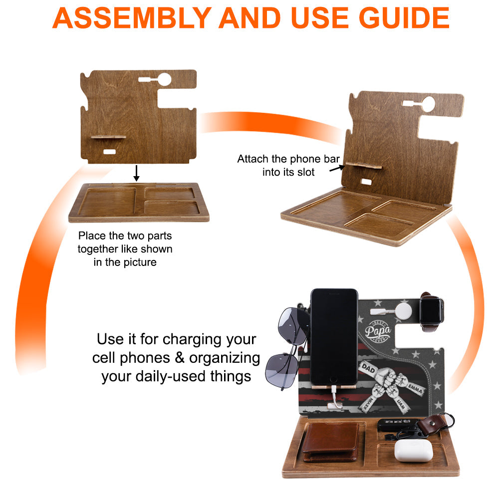 Fist Bump Daddy Grandpa - Personalized Father Docking Station