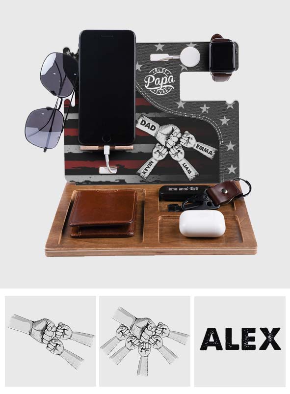 Fist Bump Daddy Grandpa - Personalized Father Docking Station