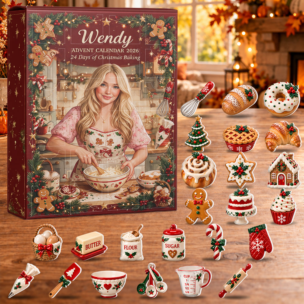 24 Days of Christmas Baking - Personalized Baking Advent Calendar With 3D Collectibles