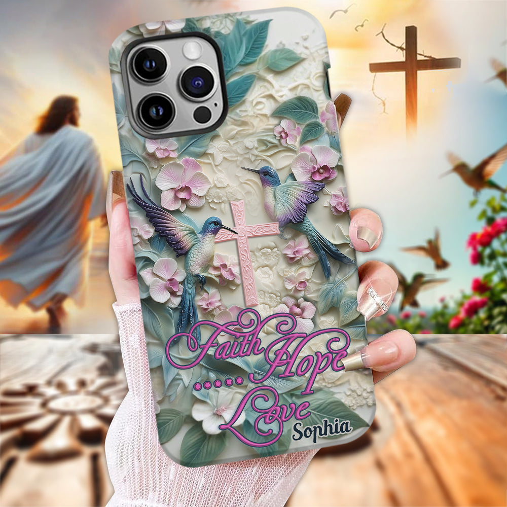 Faith Hope Love - Personalized Hummingbird Full Print Phone Case