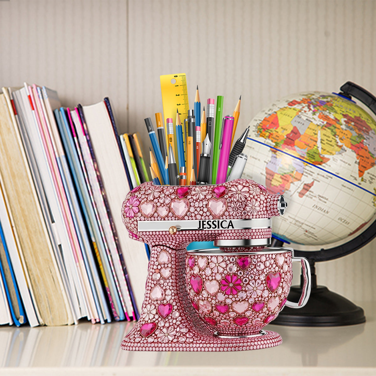 Passionné de pâtisserie - Porte-ustensiles de cuisine en bois personnalisé