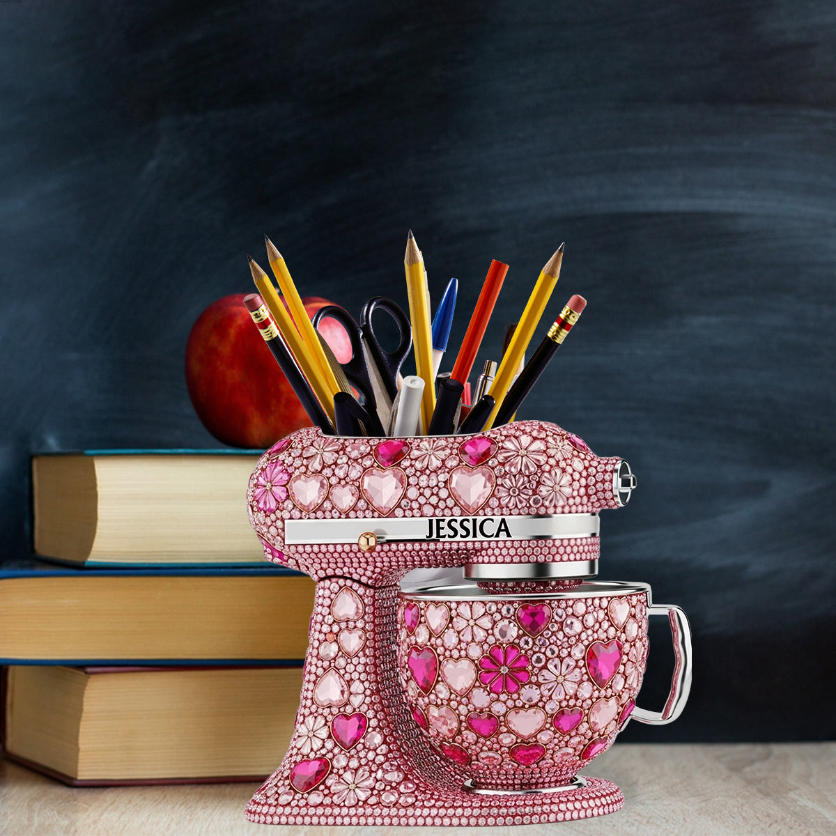 Passionné de pâtisserie - Porte-ustensiles de cuisine en bois personnalisé