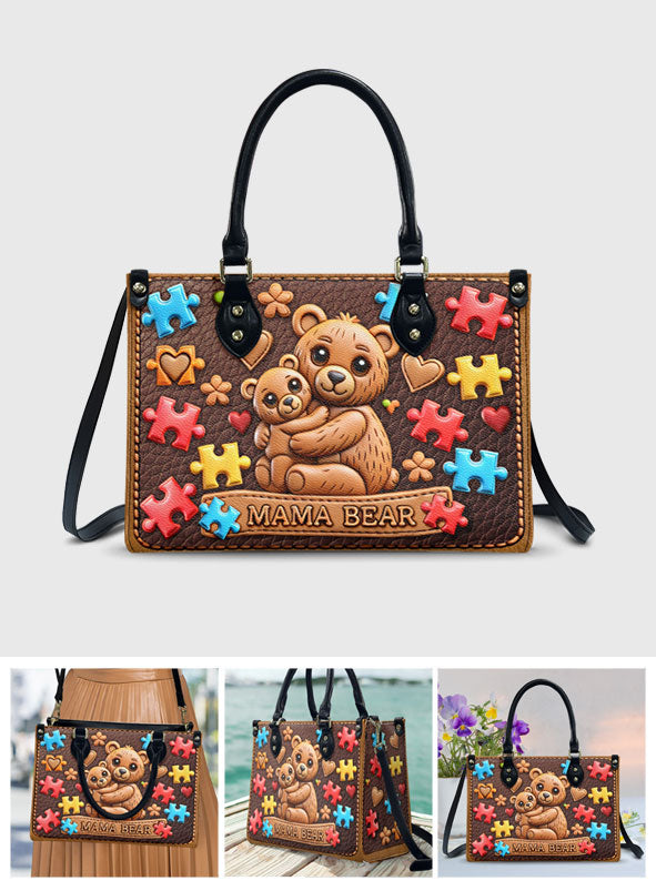 Mama Bear - Autism Awareness Leather Handbag