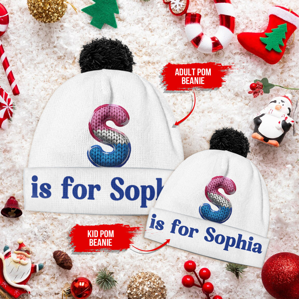 Bonnet enfant personnalisé avec alphabet coloré - Modèle Alphabet Colorful -