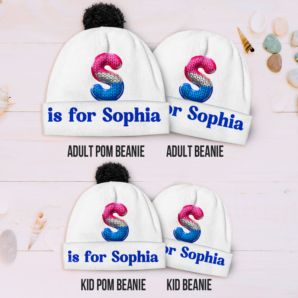 Bonnet enfant personnalisé avec alphabet coloré - Modèle Alphabet Colorful -