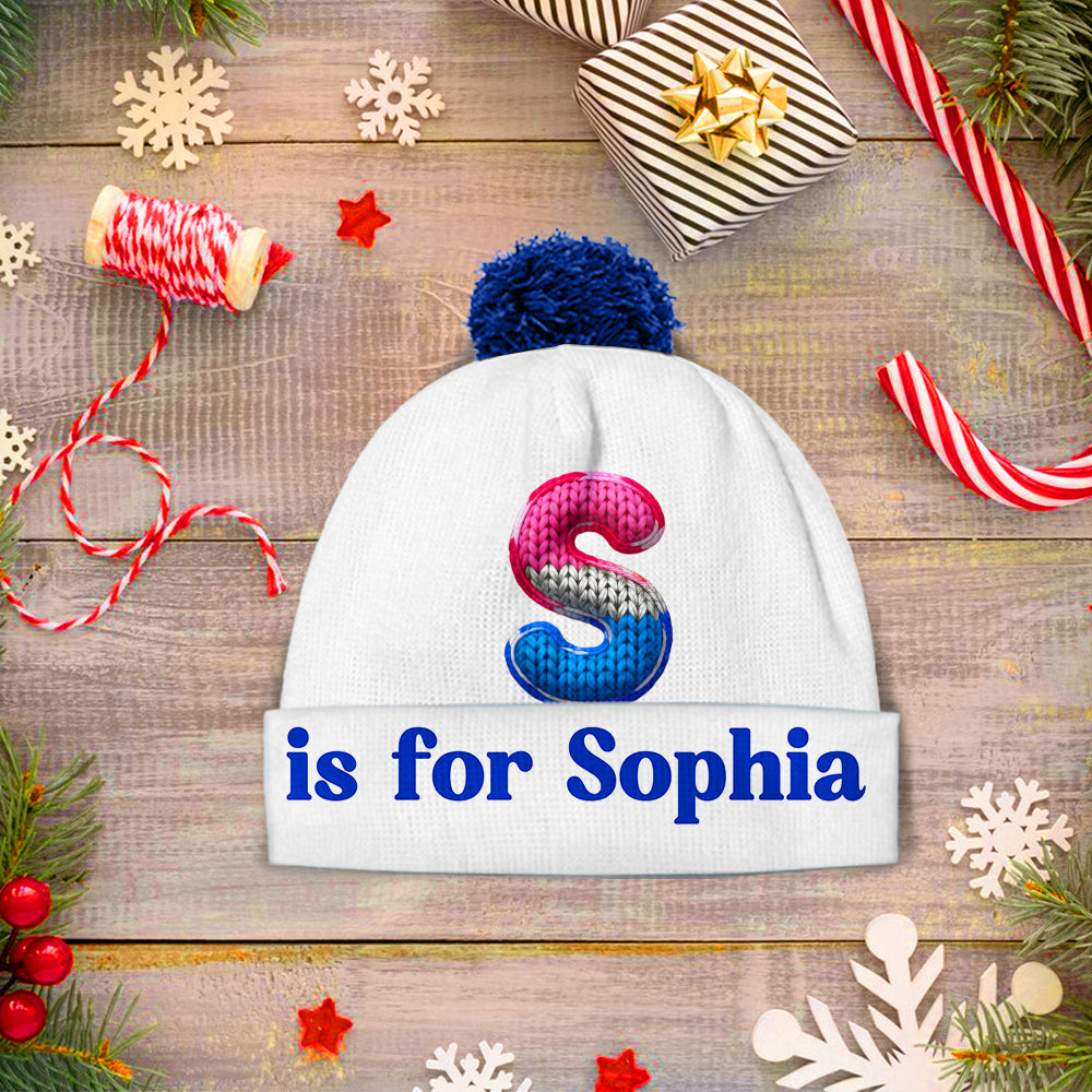 Bonnet enfant personnalisé avec alphabet coloré - Modèle Alphabet Colorful -