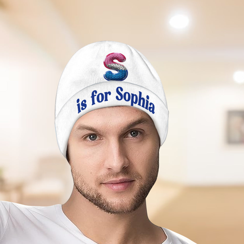 Bonnet enfant personnalisé avec alphabet coloré - Modèle Alphabet Colorful -