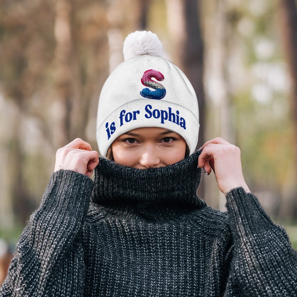 Bonnet enfant personnalisé avec alphabet coloré - Modèle Alphabet Colorful -