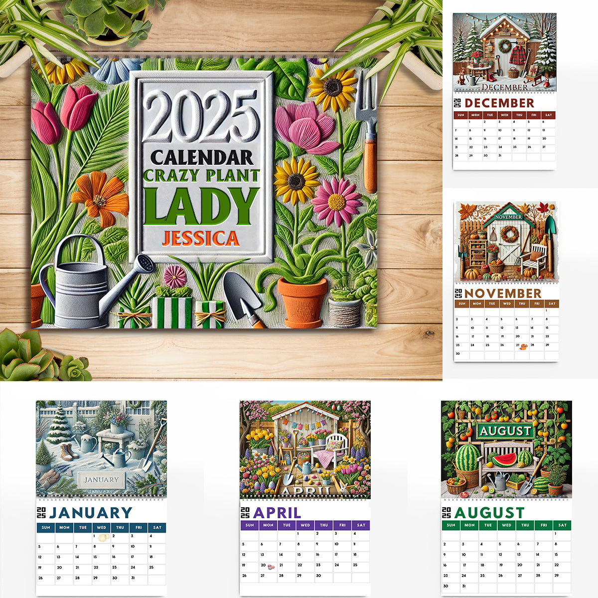 Calendrier pour les passionnés de jardinage - Calendrier mural et de bureau personnalisé pour le jardinage