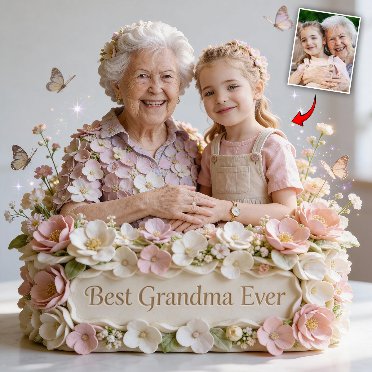 Love Mother Flowers - Personalized Mother Custom Shaped Acrylic Plaque