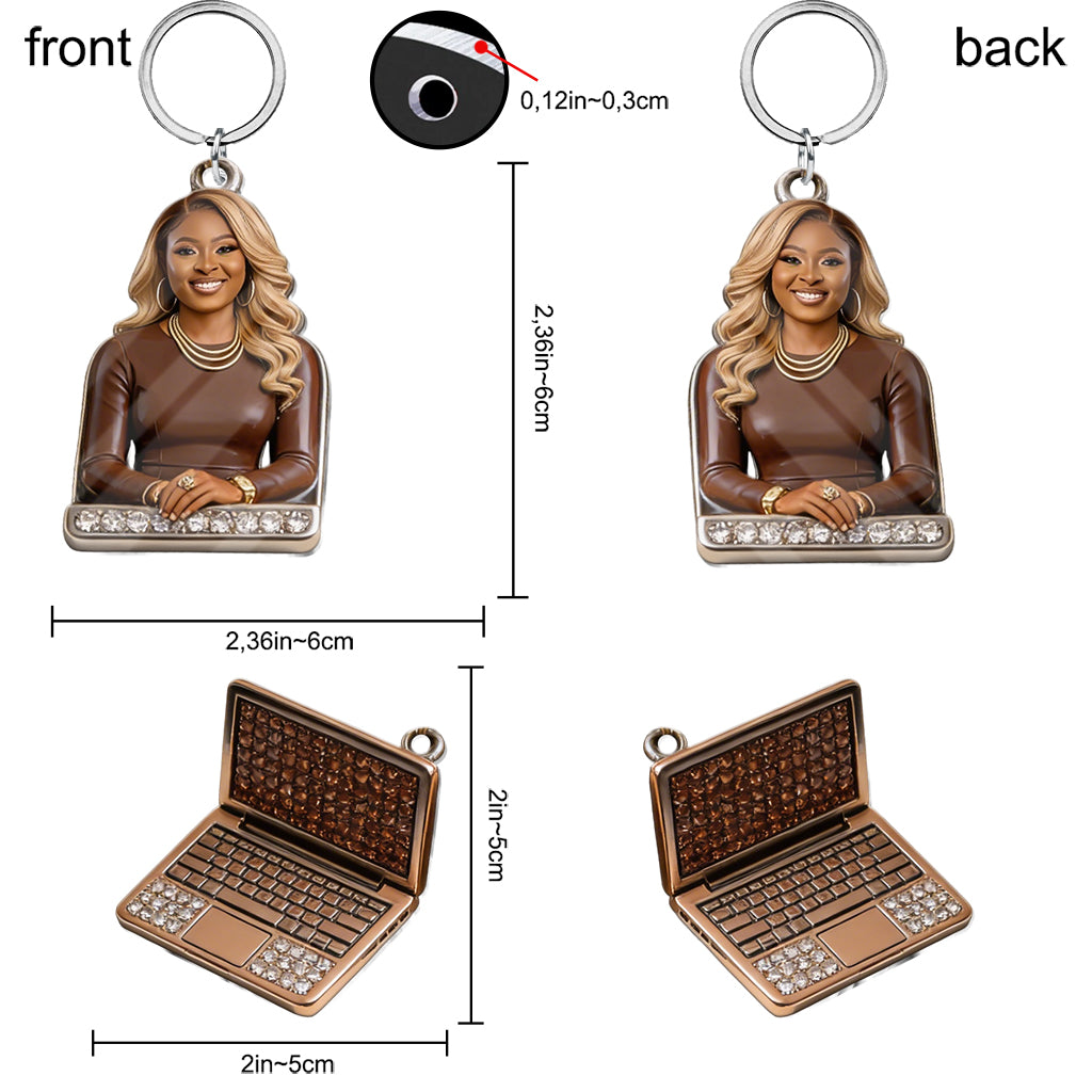 Custom Any Photo, Any Title - Personalized Colleague Premium Keychain With Charms