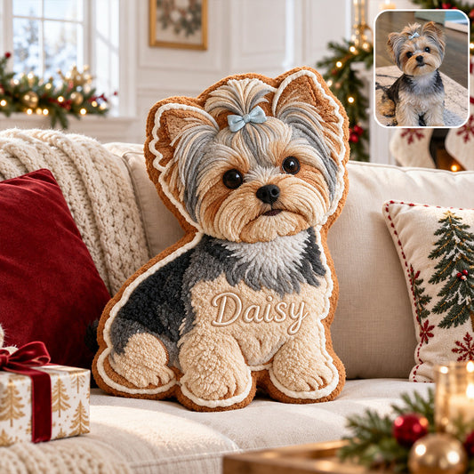 Cute Gingerbread - Personalized Dog Premium Faux Fur Pillow