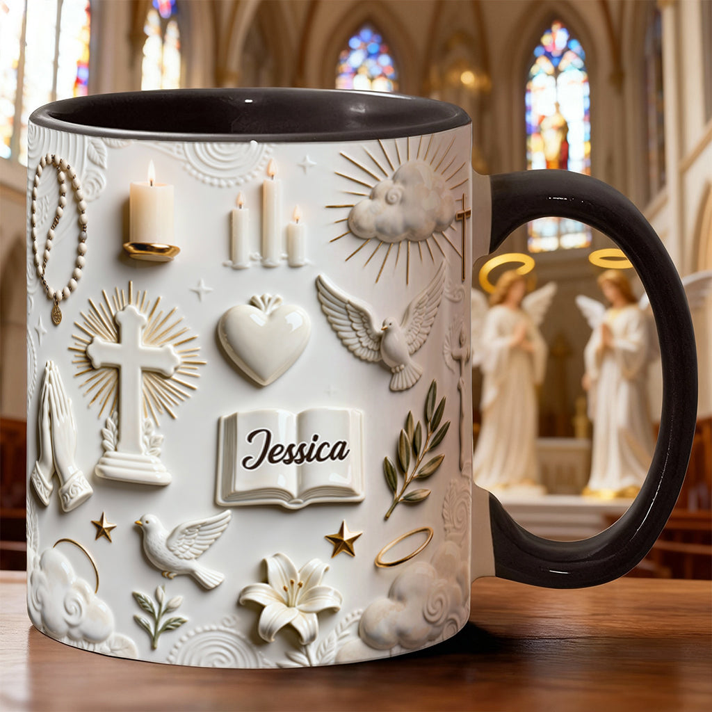 La foi plutôt que la peur - Mug et sous-verre personnalisés à thème chrétien