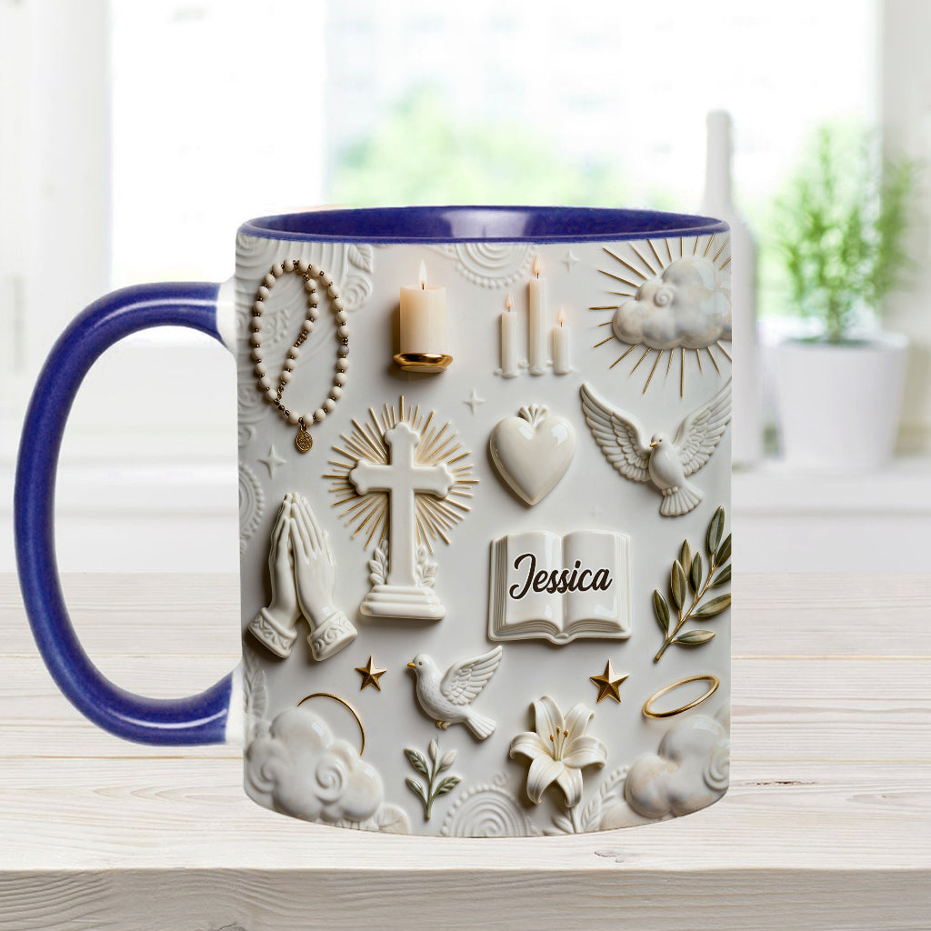La foi plutôt que la peur - Mug et sous-verre personnalisés à thème chrétien