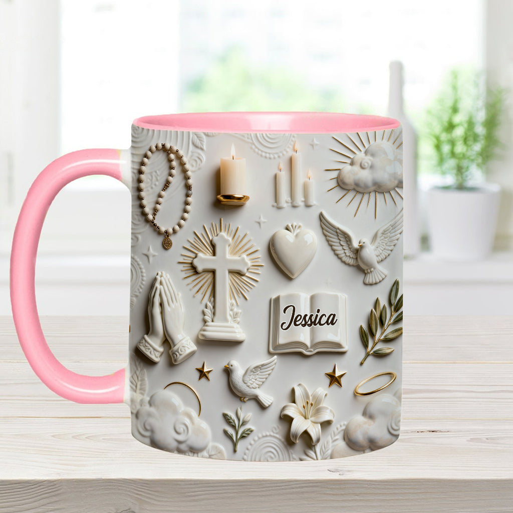 La foi plutôt que la peur - Mug et sous-verre personnalisés à thème chrétien