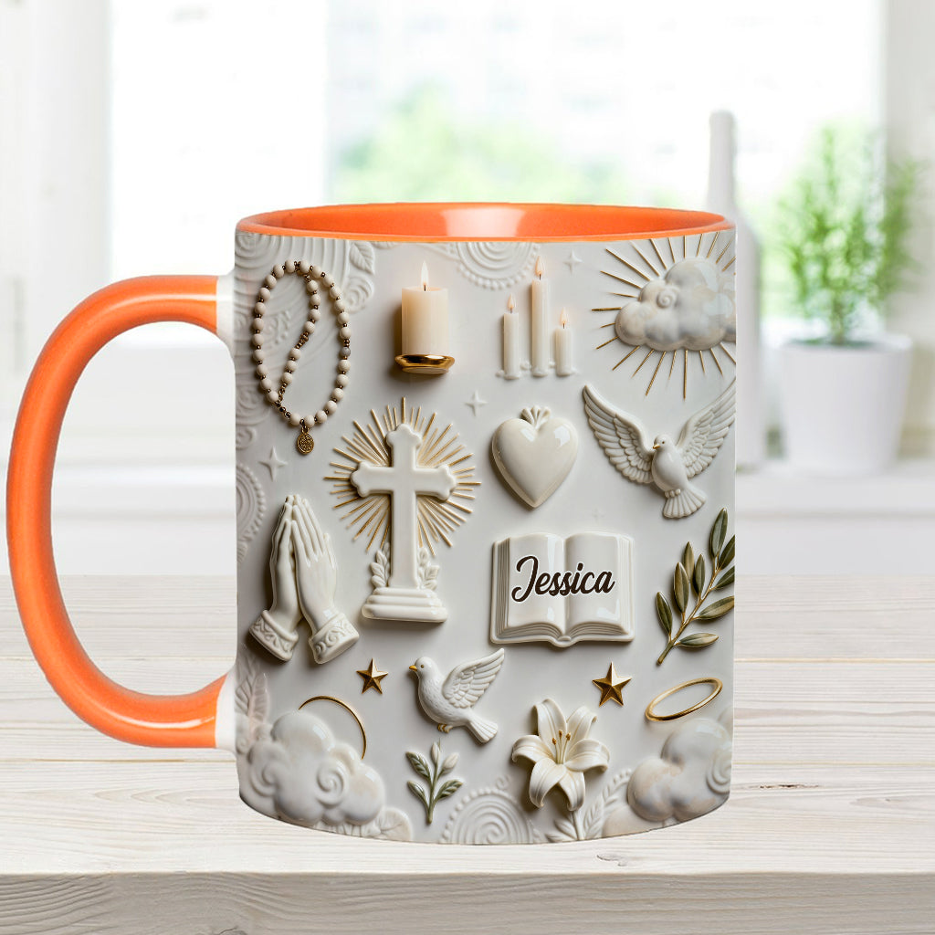 La foi plutôt que la peur - Mug et sous-verre personnalisés à thème chrétien