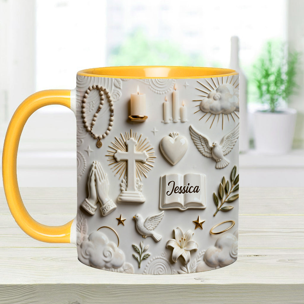 La foi plutôt que la peur - Mug et sous-verre personnalisés à thème chrétien