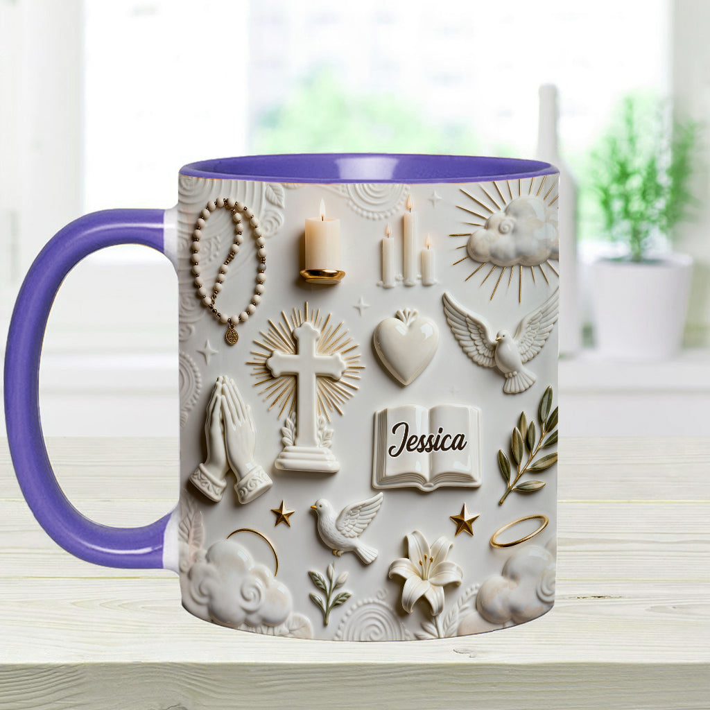 La foi plutôt que la peur - Mug et sous-verre personnalisés à thème chrétien