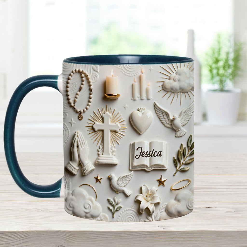 La foi plutôt que la peur - Mug et sous-verre personnalisés à thème chrétien