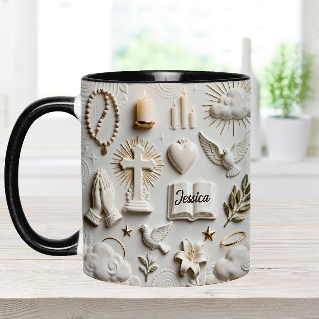 La foi plutôt que la peur - Mug et sous-verre personnalisés à thème chrétien