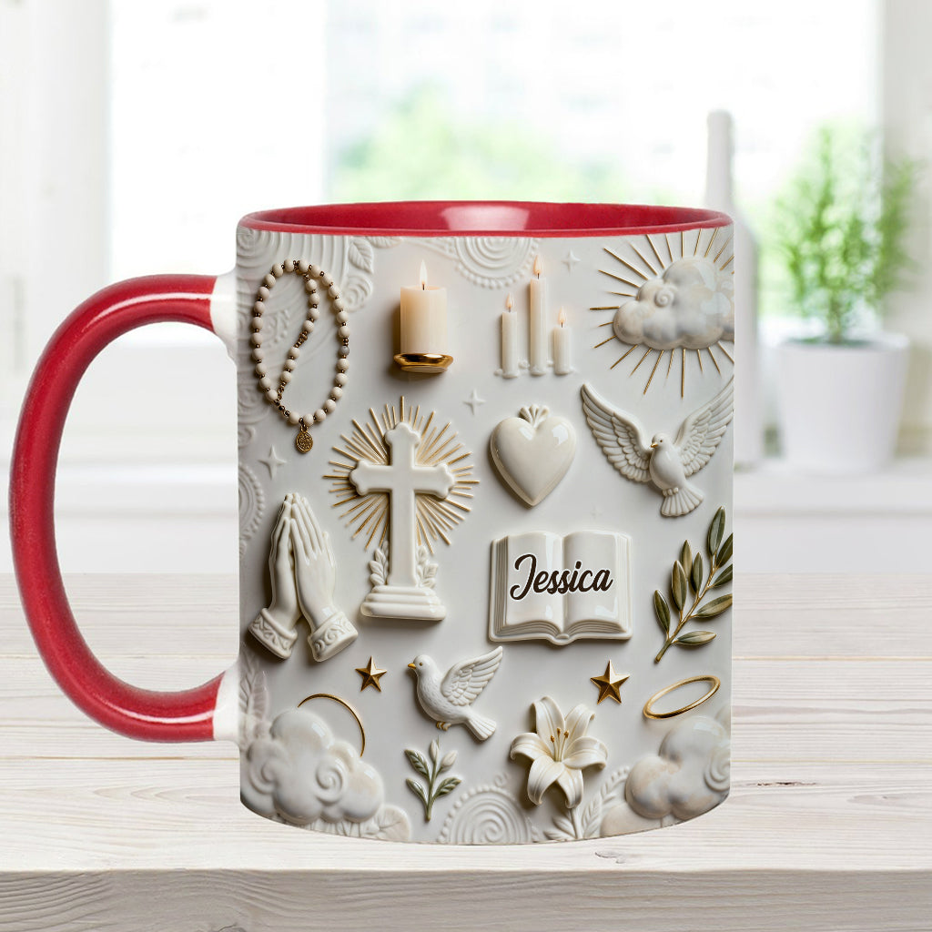 La foi plutôt que la peur - Mug et sous-verre personnalisés à thème chrétien